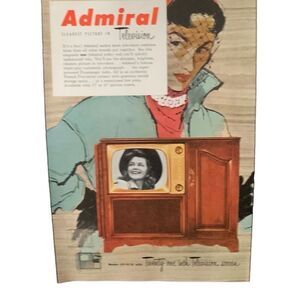 Vintage 1951 Admiral Clearest Picture in Television Ad Advertisment